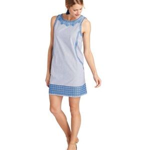 Vineyard Vines Striped Embroidered Cisco Shift Dress